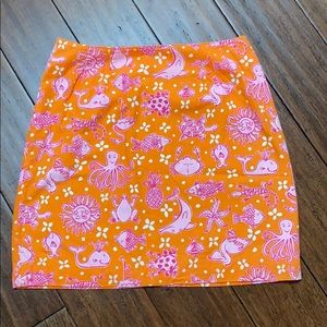 Lilly Pulitzer zesty orange Florida friends mini skirt